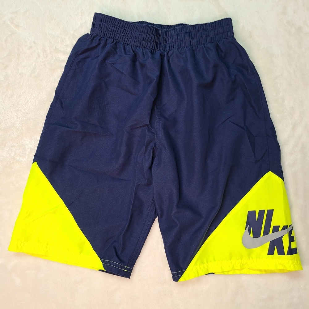 Nike Swim Trunks Boys XL Blue Yellow Neon Jackknife Volley Mesh Lining Shorts
